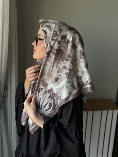 Lilya Desen Soft Eşarp - Tozlu Kahve