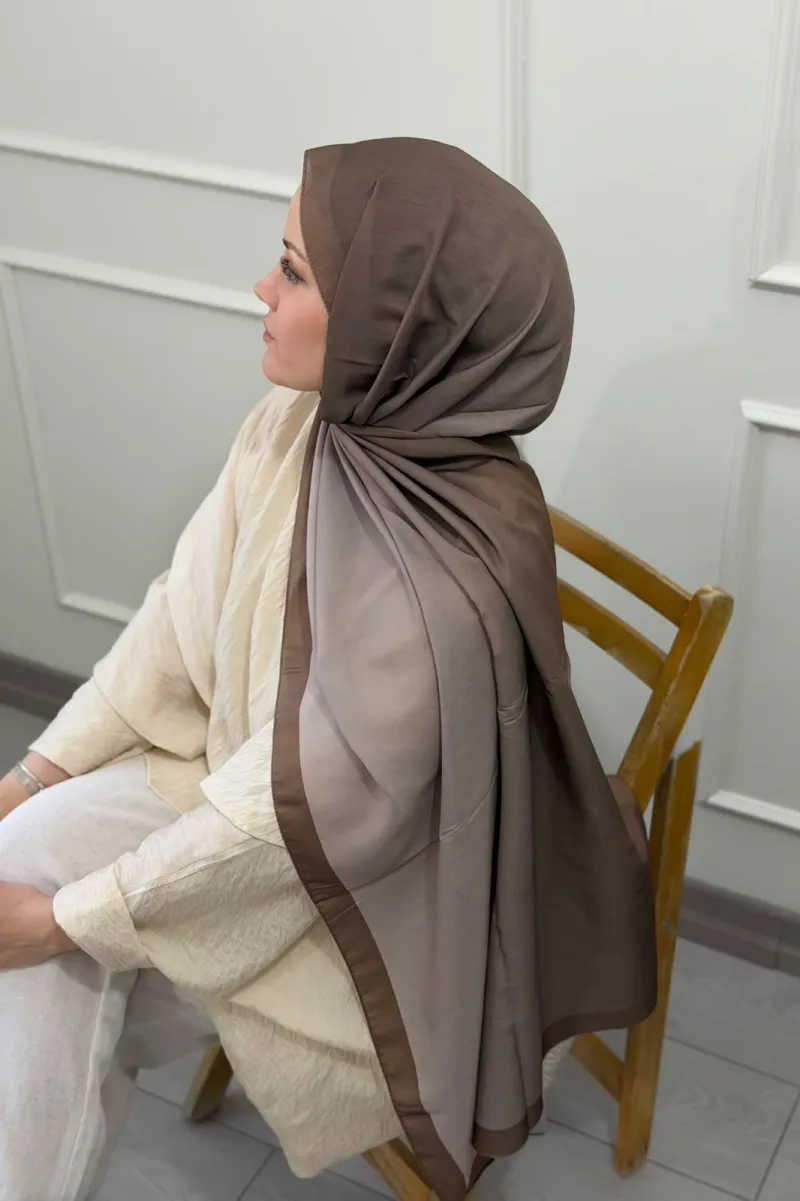 Degrade Desen Soft Pamuk Şal - Acı Kahve - 2
