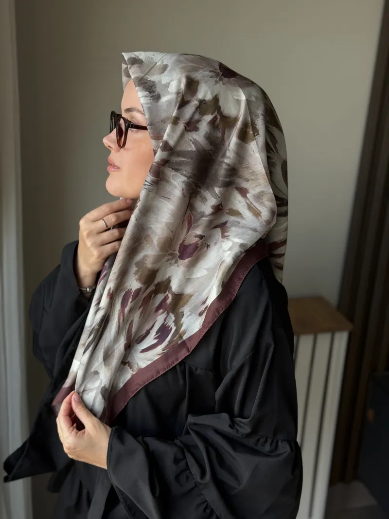 Lilya Desen Soft Eşarp - Acı Kahve