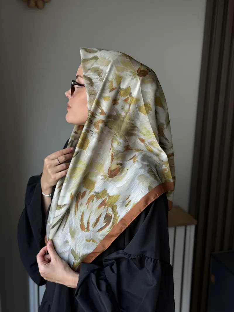 Lilya Desen Soft Eşarp - Yanık Turuncu