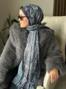 Özel Seri Etro Desen Soft Pamuk Şal -  Lacivert küçük görsel 2