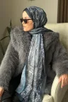 Özel Seri Etro Desen Soft Pamuk Şal -  Lacivert küçük görsel 1