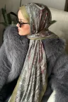 Özel Seri Etro Desen Soft Pamuk Şal -  Olive Yeşil  küçük görsel 1