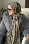 Özel Seri Etro Desen Soft Pamuk Şal -  Sütlü Kahve küçük görsel 1