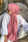 C Desen İpeksi Jakar Şal - Pudra Pembe küçük görsel 2