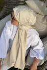 C Desen İpeksi Jakar Şal - Bej küçük görsel 2