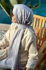 Kazayağı Desen İpeksi Jakar Şal - Gümüş Gri küçük görsel 2