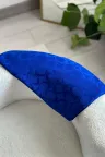 C Desen İpeksi Jakar Şal - Saks Mavi küçük görsel 1