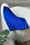 Kazayağı Desen İpeksi Jakar Şal - Saks Mavi küçük görsel 4