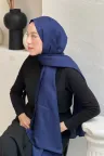 Pamuk Jakar Şal - Lacivert küçük görsel 1
