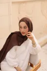 Organic Cotton Comfort Şal - Acı Kahve küçük görsel 1