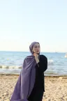 Organic Cotton Comfort Şal - Eflatun küçük görsel 2