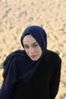 Organic Cotton Comfort Şal - Lacivert küçük görsel 1