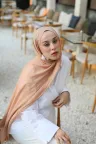 Organic Cotton Comfort Şal - Somon küçük görsel 2