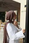 Organic Cotton Comfort Şal - Tozlu Kahve küçük görsel 1