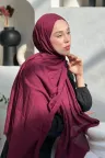 Organic Cotton Comfort Şal - Vişne küçük görsel 1