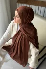 Lora Desen Ayrobin Jakar Şal - Kahverengi küçük görsel 1