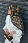 Marline Desen Soft Pamuk Şal - Siyah Gold küçük görsel 2