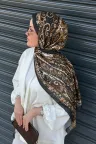 Marline Desen Soft Pamuk Şal - Siyah Gold küçük görsel 3