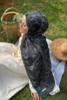 Lily Desen Soft Pamuk Şal - Petrol küçük görsel 2