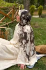 Ahenk Desen Soft Pamuk Şal - Bej küçük görsel 2