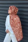 Antique  Desen Soft Pamuk Şal - Tarçın  küçük görsel 2