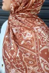 Antique  Desen Soft Pamuk Şal - Tarçın  küçük görsel 3