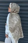 Antique  Desen Soft Pamuk Şal - Bej küçük görsel 2