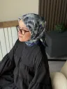 Lilya Desen Soft Eşarp - Lacivert küçük görsel 2