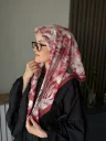 Lilya Desen Soft Eşarp - Bordo küçük görsel 1
